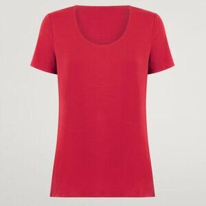 Wolford Jersey Short Sleeve Top in Lipstick Red Size M